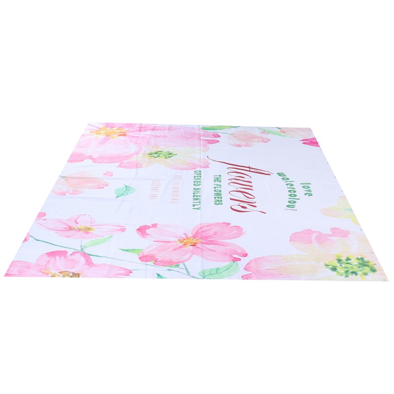 Summer Floral Pattern Shower Curtain with Hook Bathroom Curtain for
