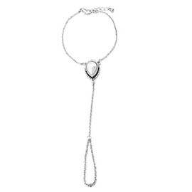 Arras Creations Trendy Imitation Pearl Accented Hand Chain/Slave Bracelet for Women / AZFJSBFU284 (A.Silver)