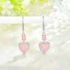 FYNSBLE Pink Heart Opal Earrings for Women Sterling Silver Gemstone