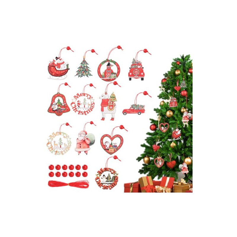 12 Piezas Adornos de Navidad, Colgado del Arbol de Navidad,