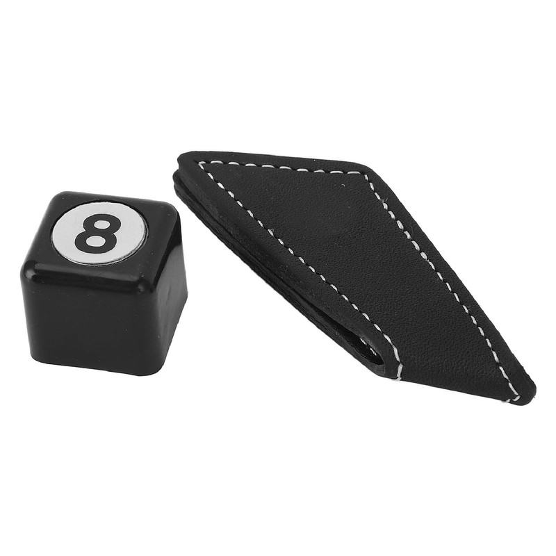 Magnetic Billiard Chalk Holder Aluminium Alloy Black with Leather Belt