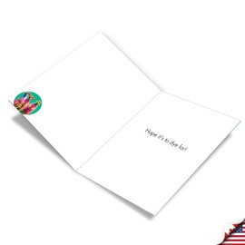 The Best Card Company - Big Funny Birthday Greeting Card (8.5 x 11 Inch) - Colorful Animal Notecard for Kids - Rainbow Meerkats J7178GBDG-US