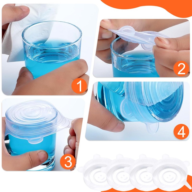 FULHANY 12 StüCk Silikon Frischhaltefolie - Silikondeckel - Silikondeckel Dehnbar