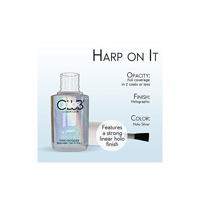 Color Club Halographic Tones Esmalte de uñas, multicolor, arpa en