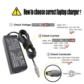 90W 20V 4.5A AC Adapter Charger for Lenovo Thinkpad T60 T61 T400 T410 T420 T430 T500 T510 T520 T530 X60 Z60 X200 X201 X220 X230 X61 L420 L430 Edge 14 15 E420 E430 E530 Power Supply