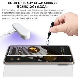 Akcoo [3 Pack Pixel 7 Pro Screen Protector, Tempered Glass [UV Set], Edge to Edge Full Screen Adhesive [Scratch Repair], Sensitive Touch, Fingerprint-ID Compatible