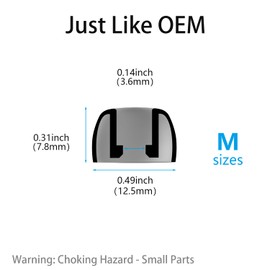 Vykyntow 8 Pairs Replacement Earbud Tips Compatible with JBL Endurance Peak 3/Vibe Beam/Tune 310C/Endurance Race/Vibe Buds, Silicone Ear Tips, Fits in Case, M Size, with 3-in-1 Cleaner Kit