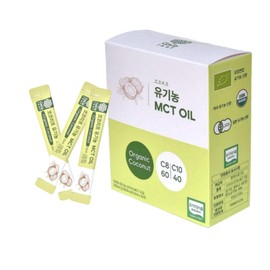 Coco Leaf Organic MCT Oil C8C10 Sticks 30 Packets, 30 Pieces, 10ml / 코코리프 유기농 MCT 오일 C8C10 스틱 30포, 30개, 10ml