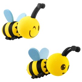 Lotsdonxia 2 Pcs Cute Honey Bee Antenna Balls – EVA Car Roof Decoration Easy to Install Fun Anti-Collision Aerial Toppers for All Vehicle Models
