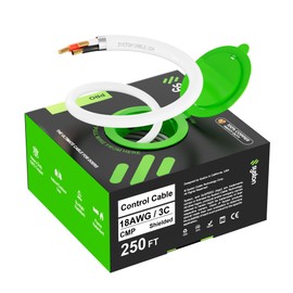 SYSTON 18/3 Fire Security Burglar Station Sound Alarm Control Cable Wire, 18 AWG 3 Conductors Plenum-Rated CMP/CL3P Shielded 100% Copper Stranded, UV Resistant RoHS for Low Voltage Applications Use