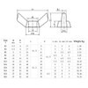 M3(1/8")304 Stainless Steel Butterfly Wing Nut Set,Hand Twist Tighten Hardware