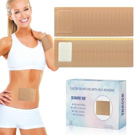 Castor Oil Patches, Parches de Aceite de Ricino Ombligo, Autoadhesivo y Antiderrames, No Requiere Lavado, Portátil (Aceite No Incluido), 10cm x 13cm, 