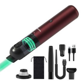 VOLTORB Cordless Handheld Vacuum, 15000PA High Power Mini Portable USB Rechargeable Handheld Cordless Cleaner, 2 Gears Suction, Red, for Home, Car