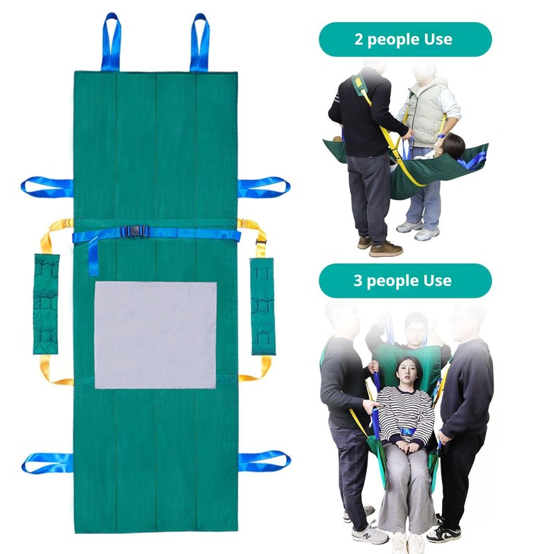 Portable Transport Stretcher with Storage Bag, Patient Transfer Lift Sling
