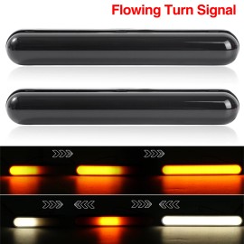 Unbranded 126mm 12-24V Strip Sequential Headlight DRL Turn Signal Amber White Light Bar