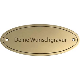 Plain Oval Brass Plaque Engraved