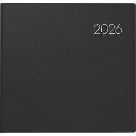 BRUNNEN Book Calendar Model 766 2026 | 210 x 205 mm, Plastic, Black