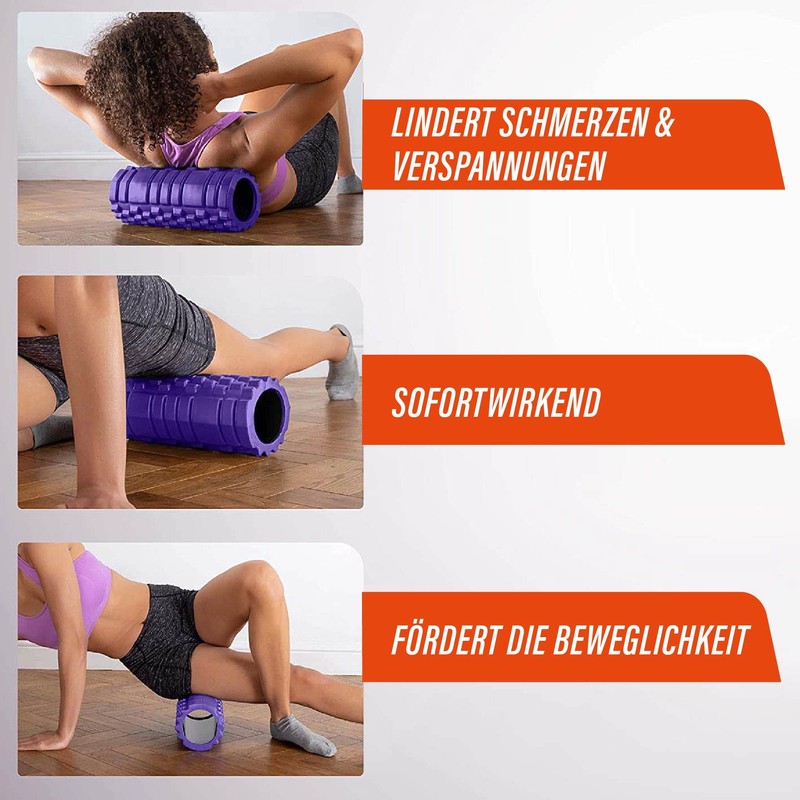 Fit Nation Fascia Roll – Foam Roller Set for Self-Massage