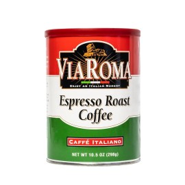 Via Roma 2 Pack VIA ROMA Italian Espresso Coffee, Pure Italian Ground Coffee, 10.5 oz