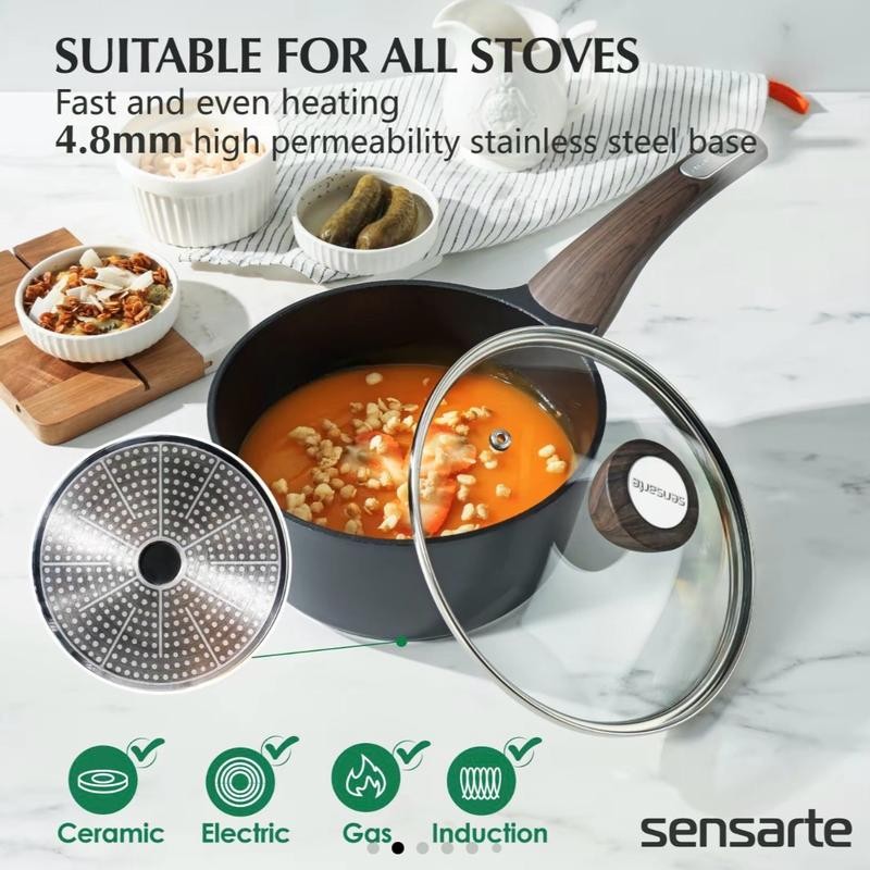 SENSARTE 14 Pcs Induction Cookware Set Nonstick Pots and Pans