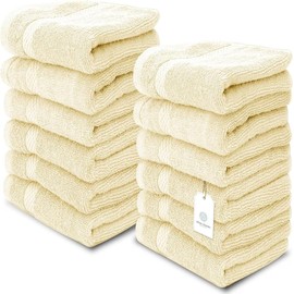 Luxury Cotton Towels - Large Hotel Spa Bathroom Face Towels - Colour: beige