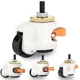 Ruiishunyy Heavy Duty Leveling Stem Casters - Workbench Caster with Upgraded Ratchet Arm for Equipment, M12 Thread Stem Casters 2200 LBS, Adjustable Wheels for Furniture, Workbench & Machine