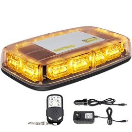 MIRUNNY Amber Strobe Lights with Magnetic Base, 48 LED Wireless Rechargeable Emergency Strobe Beacon Light, 12V-24V Roof Top Flashing Light for Car Trucks Vehicles