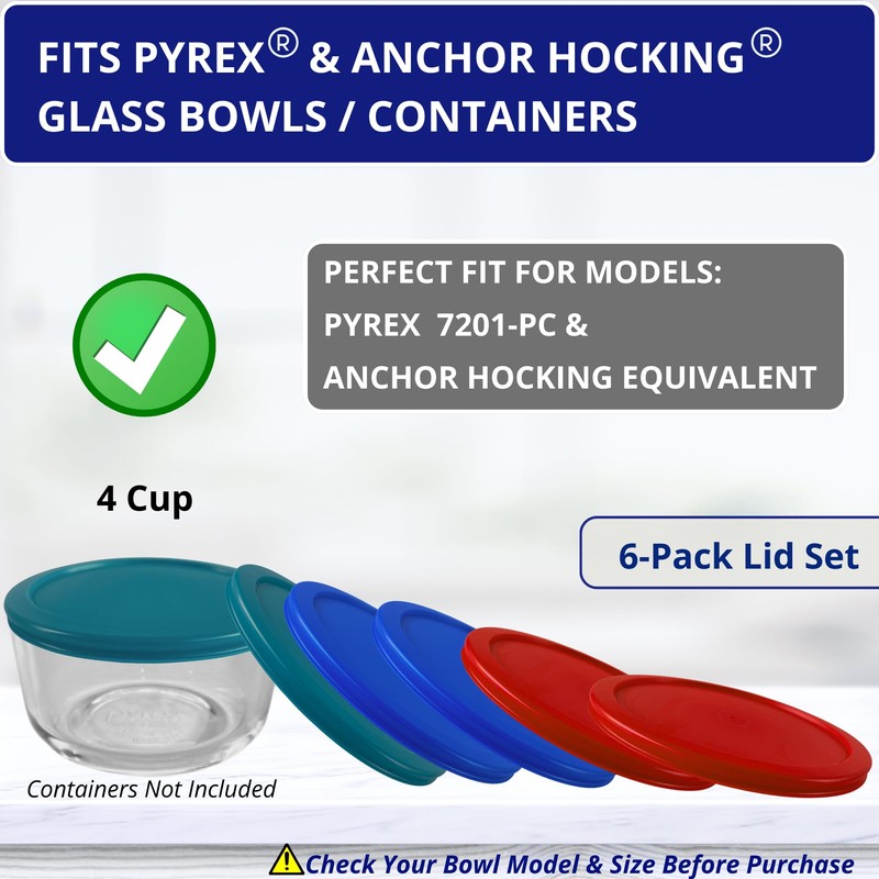 KlareWare Replacement Lids for - 4 Cup Storage Bowl Covers,