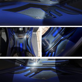 Resin Bike Scooter Sticker Compatible with Kymco Xciting 400s 2019. Protection Side Lights Running Board Maxi of Case PU Graffi. Pair of Stickers Resin with 3D Effect