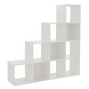 OSCHF Ladder Cube Storage Bookcase - Wooden L-Shaped 4-Tier Corner