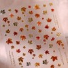 5D Embossed Jelly Maple Leaf Autumn Nail Art Sticker Gold-Stamped