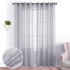 KOUFALL Grey Curtains for Living Room,84 Inches Long Sheer Pattern