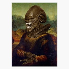 Mona Lisa Alien Xenomorph Vinyl Window Bumper Sticker Decal 5"