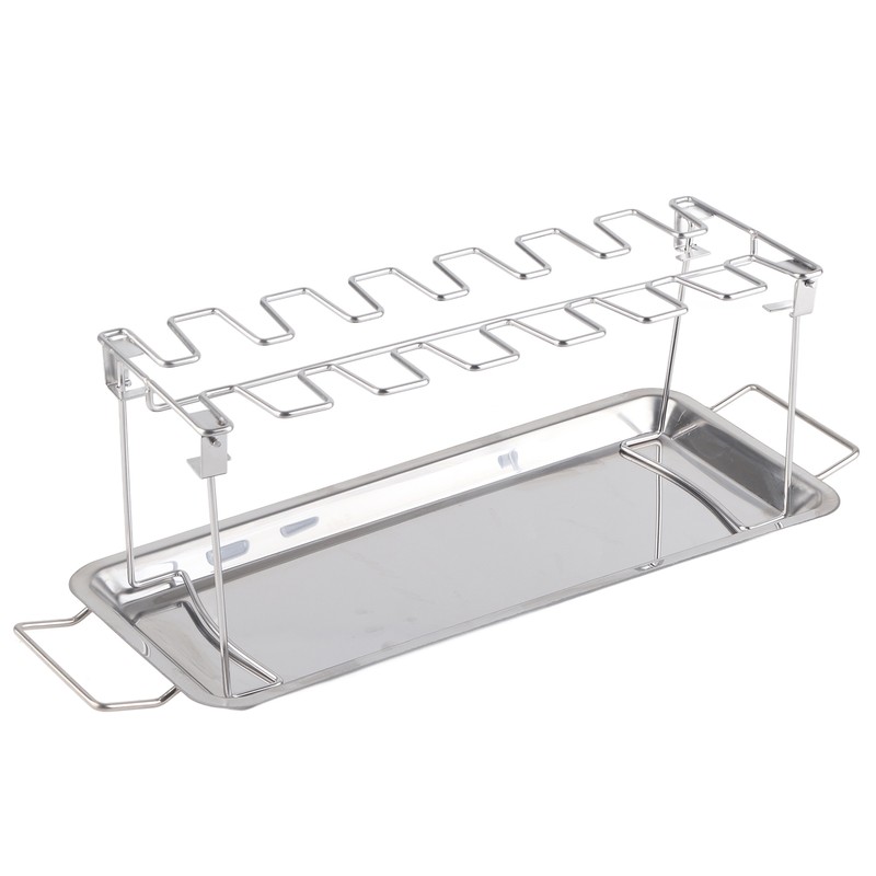 Chicken Leg Grill Rack with Drip Pan Stainless Steel Roaster