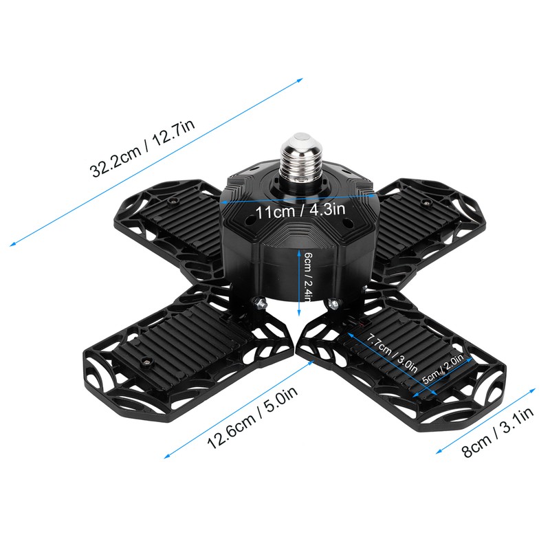 120W 96LED Mining Lamp E26/E27 Folding Ultra Bright Garage Light