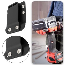 Briny River 1 piece drill retainer tape holder drill belt holder measuring tape clip made of stainless steel for cordless drills impact nailers 8.4 x 6.6 x 2.3 cm