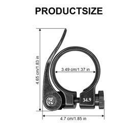 LICQIC 34.9 mm Bike Seat Post Clamp, Quick Release Seat Post Clamp for MTB Bike Road Bike Casual Bike (Black)