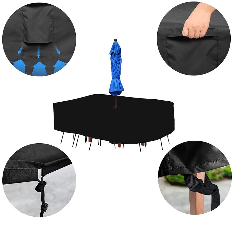 108 Inch Rectangular Oval Patio Table Chair Set Cover with