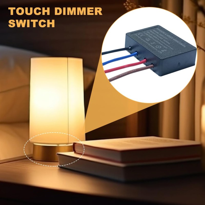3-Way Touch Sensor Dimmer Switch, 2 Pack Desk Lamp Sensor