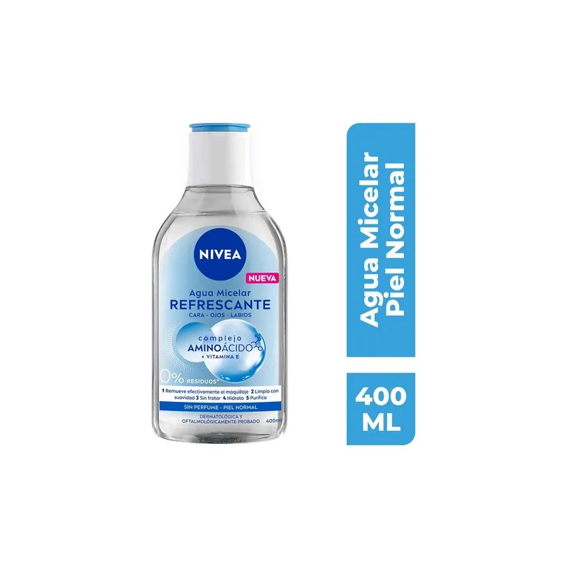Agua Micelar Nivea Piel Normal Complejo Aminoácido 400 Ml
