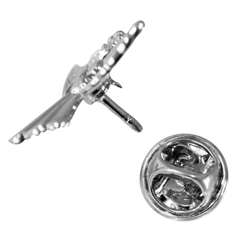 Happy Birthday Silver Coloured Angel Pin With Gem Stone Sentimental