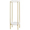 ALPOME Gold Plant Stand Indoor Tall - 2 Tier White