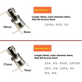 Metal Joint Coupling Steering Gear Joint Universal Joint Car and Boat Model Accessories Metal Joint Coupling Universal Joint Swivel 24 Styles to Choose From Universal Joint Shaft Head (4 x 6 mm)
