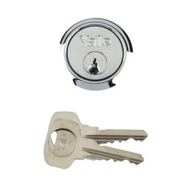 Yale Locks P1109 Replacement Rim Cylinder 6 Keys Polished Chrome