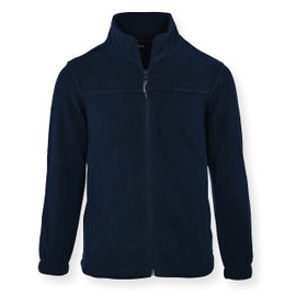Swiss Alps Chaqueta de forro polar con cremallera completa para niños, ultra suave, cálida, cómoda tela con bolsillos con cremallera para las manos, Azul marino (415), 18