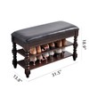 LKZ Shoe Storage Bench, Solid Wood Shoe Bench with Microfiber