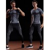 NELEUS Men's 3 Pack Compression Baselayer Athletic Workout T Shirts,5022,Black,Grey,Navy