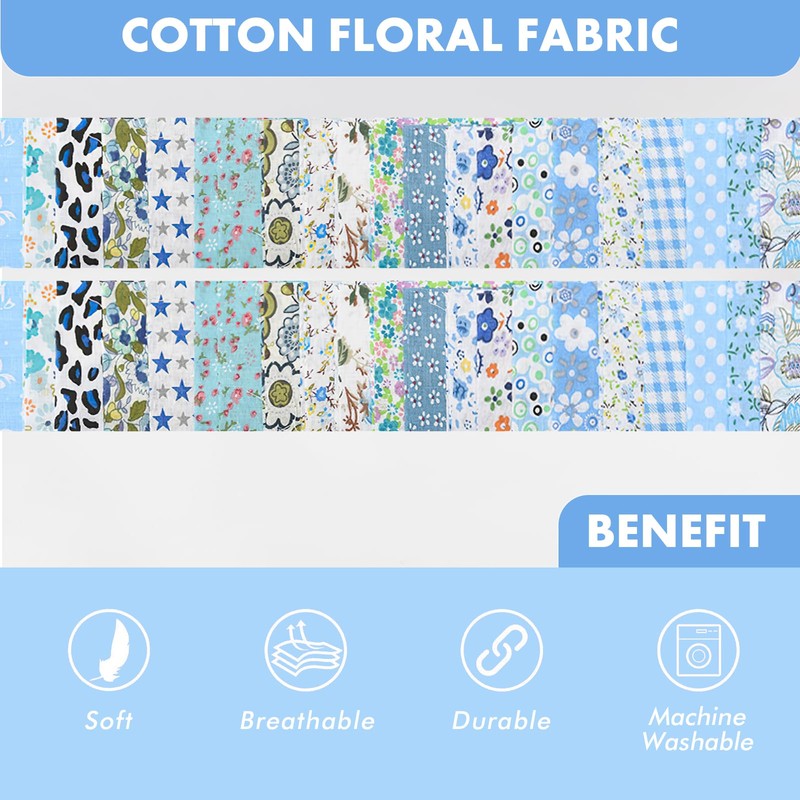 LetCart Cotton Quilting Fabric Floral Pattern 20 Pre Cut Fabric