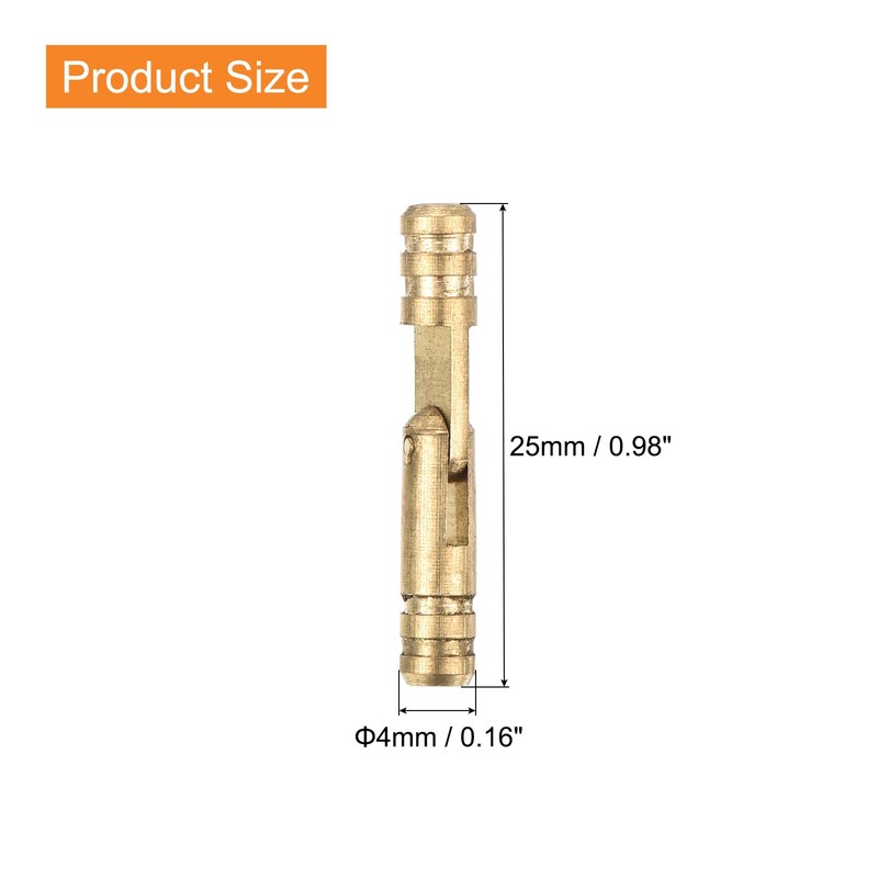 sourcing map 18Pcs Invisible Brass Barrel Hinge, 25x4mm Concealed Hinges,