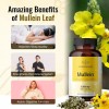 HERBAMAMA Mullein Leaf Capsules Respiratory Health - Organic Mullein Leaf